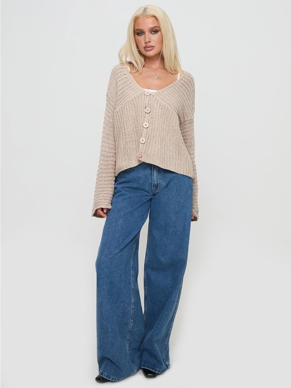 Princess Polly Maela Knit Cardigan Mocha - Picture 5 of 10